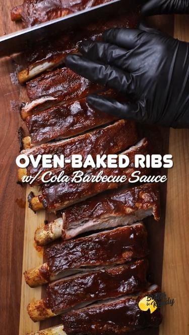 These Oven-Baked Ribs are super tender, succulent, and mouthwatering-delicious to the bone, y’all. You’ll love how these ribs whip up with absolute ease starting with a well-spiced dry rub; then these juicy ribs get slathered in a scratch-made, Southern Cola Barbecue Sauce. This recipe is perfect for cookouts, weeknight dinner, and so much more! The most flavor-filled, oven-baked ribs recipe! Seasoning Ribs In Oven, How To Make Beef Ribs In The Oven, Ribs Easy Recipe, Bbq Ribs In The Oven Recipe, Pork Ribs In Oven Recipes, Overnight Ribs In Oven, Oven Baked Bbq Ribs Easy, How To Make Bbq Ribs In Oven, Southern Ribs Recipe Oven Baked