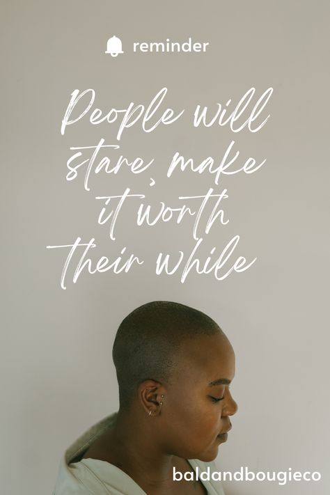 Looking for inspiration to start your day? These daily quotes for bald women are the perfect way to boost your mood and embrace your inner strength. #baldwomen #loveyourself #dailyquote #inspiration #affirmations #positive #aesthetic #selflove #astheic #hotgirlsummer #shavedhead #buzzcut Bald Women Quotes, Bald Woman Photoshoot, Black Bald Women, Bald Women Aesthetic, Bald Black Women, Balding Women Help, Bald Female Model Photography, Positive Aesthetic, Affirmations Positive