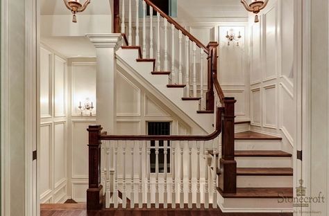 Staircase Tudor Staircase, Victorian Staircase Ideas, Traditional Staircase, Entry Stairs, Staircase Remodel, Dream Life House, In This House, Grand Staircase, Entry Way