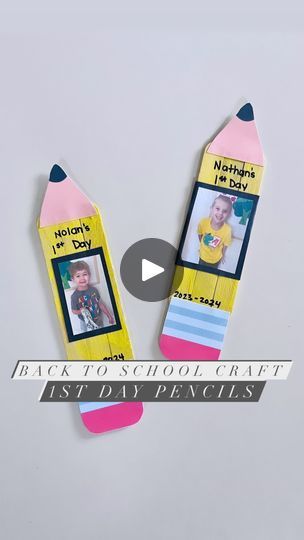 4.1K views · 11K reactions | Craft Time! 1st Day Pencils ✏️   Snap a pic of the kiddos on their first day of school and turn it into a cute project!   I love having these little mementos of my kids.   Materials: - Large (or small) popsicle sticks - Tape* - Yellow Paint - Our FREE pencil printable* - Scissors - Glue Stick - Black Construction Paper - Sharpie - 1st Day Picture of your kiddo!  *we put two small pieces of tape on the back to hold the 3 popsicle sticks together. *we used our free pencil printable, but just cut out the middle yellow of the pencil and replaced it with the popsicle sticks!  You can grab it from our Back to School Book & Resource List (linked in bio).  #backtoschoolcraft #prekcraft #preschoolcraft #homedaycare #inhomedaycare #prek #preschool #homedaycareprovider #b Prek First Day Of School Picture, Pencil Printable, First Day Of School Pictures, Prek Crafts, Home Day Care, Black Construction Paper, Back To School Crafts, Home Daycare, Yellow Paint