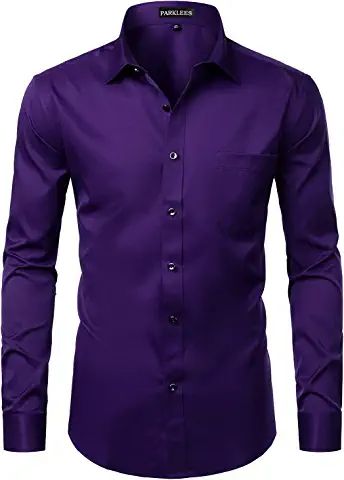 Long Sleeve Button Up Dress, Business Dress Shirts, Purple Dress Shirt, Mandarin Collar Dress, Formal Shirt Dress, Business Formal Dress, Stylish Suit, Shirt Design Inspiration, Business Casual Dresses