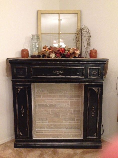 Fireplace With Hidden Storage, Rustic Mansion, Faux Fireplace Mantels, Fake Fireplace, Faux Fireplace Diy, Vintage Fireplace, Paint Fireplace, Double Sided Fireplace, Small Fireplace