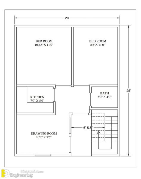 40 Most Beautiful House Plan Ideas - Engineering Discoveries Mini House Plans, House Plan Ideas, 20x30 House Plans, South Facing House, Budget House Plans, North Facing House, Small House Exteriors, 20x40 House Plans, 2bhk House Plan