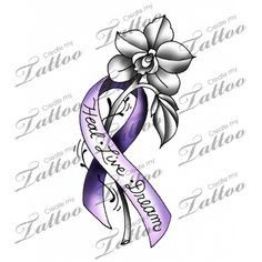 Migraine Tattoo, Purple Ribbon Tattoos, Crohns Tattoo, Flower Wrist Tattoo, Pink Ribbon Tattoos, Purple Butterfly Tattoo, Survivor Tattoo, Awareness Tattoo, Band Tattoos