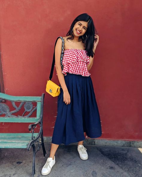 Sejal Kumar on Instagram: “Yes I know thand padh rahi hai but still!  Outfit from my clothing line #SejalxSBL you can get it from the link in my bio!” Sejal Kumar Outfits, Sejal Kumar, Celeb Outfits, Western Clothes, Fav Youtubers, Fashion Sketch, Maxi Jersey Dress, Fashion Hub, Comfy Tops