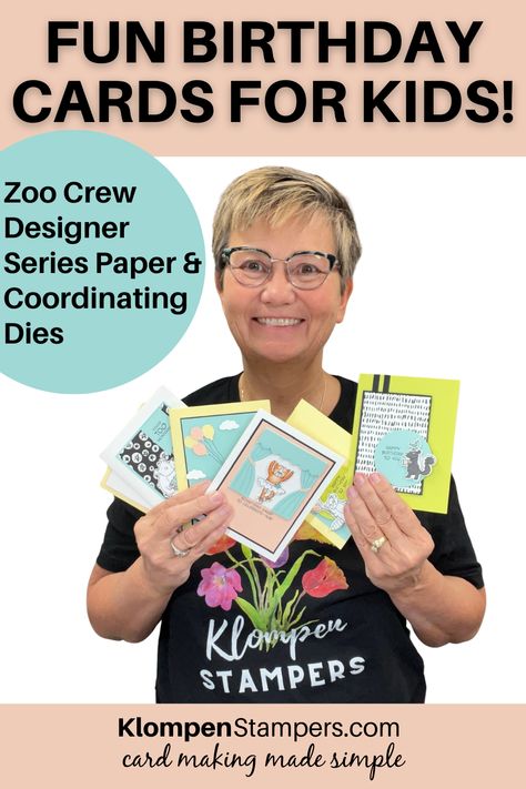 Stampin Up Zany Zoo Birthday Cards, Zoo Crew Dsp Stampin Up Cards, Stampin Up Boys Birthday Cards, Stampin Up Children's Birthday Cards, Stampin Up Zany Zoo Card Ideas, Stampin Up Birthday Cards For Kids, Su Zany Zoo Cards, Boys Birthday Cards Handmade, Zoo Crew Stampin Up Cards