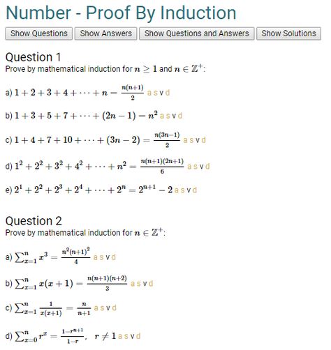 Have spent a long time on a proof by induction topic with 29 fully worked solutions! http://adaproject.net/number/induction.php Discrete Math, Mathematical Induction, Science Trivia, Discrete Mathematics, Number Theory, Math Tutorials, Mobile Learning, Trivia, Chemistry