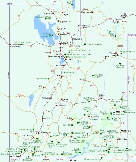 Maps of Utah - State Map and Utah National Park Maps Utah National Parks Map, Slot Canyons Utah, Utah Map, Utah Parks, Utah State Parks, Colorado Map, Utah Vacation, Road Trip Map, Utah Road Trip