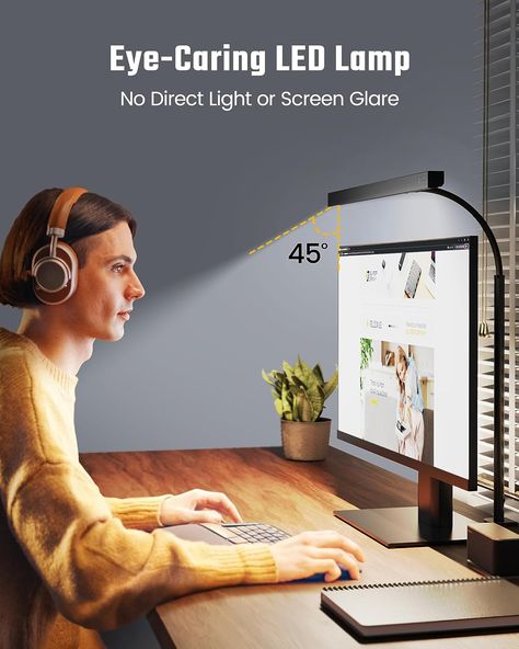 SUPERDANNY LED Desk Lamp for Office Home, Eye-Caring Desk Light with Adjustable Gooseneck, 12W Touch Control Dimmable Brightness, Architect Clamp Lamp with USB Adapter for Reading Study Workbench Lamp For Office, Strong Curves, Clamp Lamp, Desktop Lamp, Clip Lamp, Angle Design, Desk Layout, Led Desk, Incandescent Lamp