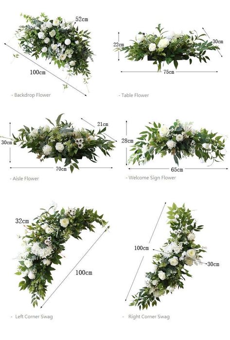 [PaidLink] White Rose Greenery Wedding Archway Flower/ Aisle Flower/ Wedding Table Flower/ Wedding Swag Flower/ Wedding Sign Flower/ Floral Swag Arch Classic White Rose Wedding Corner Swag, Aisle, Table Runner And Welcome Sign Flower. Made With Beautiful White Rose, Peony, Fresh Green Willow And Eucalyptus. Size Details: - Backdrop Flower: 100 X 52Cm/ 3.3Ft X 1.7Ft - Table Flower: 65 X 30Cm/ 2.5Ft X 1.0Ft - Aisle Flower: 65 X 30Cm/ 2.3Ft X 1.0Ft - Welcome #eucalyptusweddingtabledecor Wedding Flower Sprays For Arch, Floral Sprays For Weddings, Fake Flower Decor Wedding, Wedding Floral Arches Outdoor, Arch Greenery Wedding, Wedding Sprays Flowers, White Rose And Eucalyptus Floral Arrangements, Flower Swags Wedding, Archway Flowers Wedding