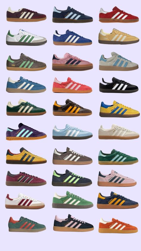 Comment your fav🎀 #shoes #adidas #adidassambas #adidasspezial Adidas Shoe Collection, Colorful Adidas Shoes, Adais Shoes, Gazelle Adidas Shoes, Addies Shoes, Addis Shoes, Adidas Shoes Aesthetic, Adidas Special, Adidas Spezials