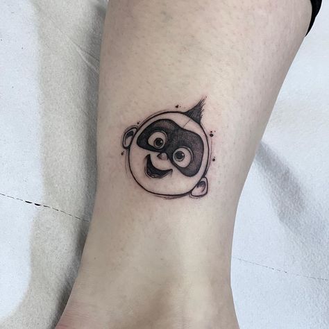 Marta Atzeni on Instagram: “Repost old work! Jack Jack 💞 . . #Disney #pixar #theincredibles #jackjack #disneytattoo #disneytattoos #disneyfan #disneyink…” Inside Out Tattoo Pixar, Small Pixar Tattoos, Dory Tattoo Small Black And White, Pixar Tattoo Sleeve, Tigger Tattoo Black And White, Jack Tattoo, Dinosaur Tattoos, Jack And Jack, Family Tattoos