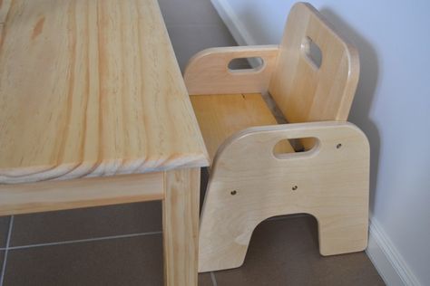 Weaning table and chair to be used as soon as baby is able to sit and eat solids. Montessori Weaning Table, Weaning Table, Cube Chair, Montessori Bedroom, Infant Classroom, Mini Chair, Patterned Armchair, Chair Parts, High Chairs