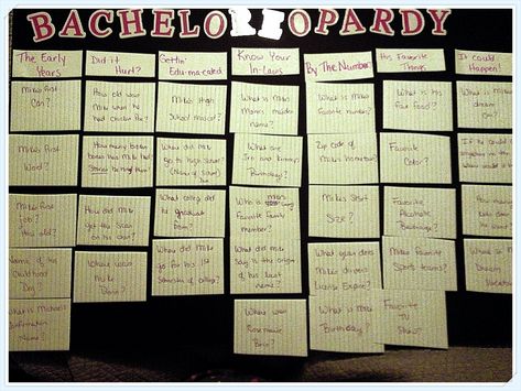 Bachelorette Jeopardy Bach Party Jeopardy Questions, Bachelorette Jeapordy, Bachelorette Jeopardy Questions, Bachelorette Jeopardy, Jeopardy Questions, Bridesmaid Stuff, Modern Baby Shower Games, Games For Men, Funny Baby Shower Games