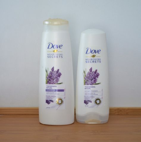 Dove Nourishing Secrets Thickening Ritual Shampoo & Conditioner review.  via @beautybymissl Lavender Shampoo And Conditioner, Lip Scrub Lush, Dove Shampoo And Conditioner, Dove Nourishing Secrets, Dove Shampoo, Dove Set, Dove Soap, Dry Conditioner, Lavender Shampoo