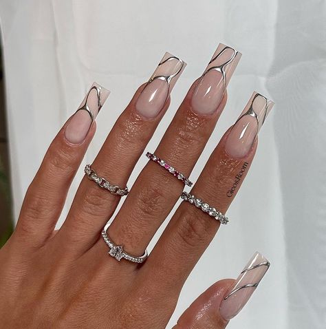 Milky White Gel Polish, White Gel Polish, White Chrome Nails, Pink Tip Nails, Milky Pink, Maroon Nails, Milky Nails, Chrome Nails Designs, Hello Nails