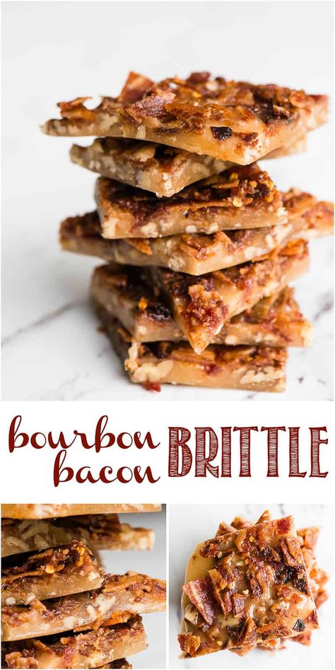 Bacon Bourbon Brittle, Bourbon Bacon Brittle Recipe, Bourbon Bacon Brittle, Praline Bacon Recipe, Bacon Brittle Recipe, Homemade Bourbon, Sweet Bacon, Bourbon Bacon, Sweets Ideas