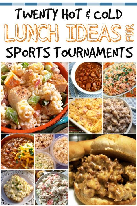 20 Hot & Cold Lunch Ideas for Sports Tournaments Sports Team Meals, Tournament Food, Baseball Food, Team Meal, Field Meals, Sports Snacks, Softball Tournaments, Team Dinner, Team Snacks