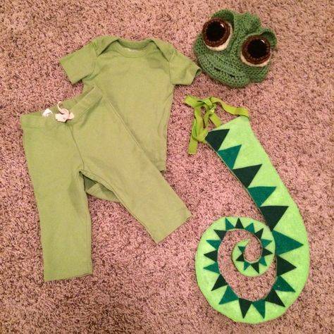 Diy Pascal Costume, Chameleon Costume Diy, Pascal Costume, Pascal Dog Costume, Toddler Pascal Costume, Diy Chameleon Costume, Lizard Tail Costume Diy, Lizard Costume Women, Diy Pascal Costume Baby