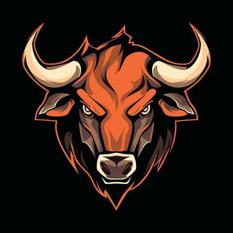 Bull Head Mascot Logo for Esport. Bull T-shirt Design. Bull Logo. Bull Sticker Bull Logo Design, Frank Album, Bull Sticker, Tulsi Vivah, Bulls Logo, Bull Logo, Bull Head, Tree Saw, The Bull