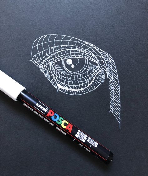 Posca marker art by ily frills @ilyfrillsgalleria @ily.frills www.ilyfrills.com #eyeart #white marker #posca #uniposca #sketch #blackpaper #artoninstagram #reptile #reptileeye #reptilian Posca Marker Art, Reptile Eye, White Marker, Posca Marker, Posca Art, Gcse Art, Marker Drawing, Marker Art, Eye Art