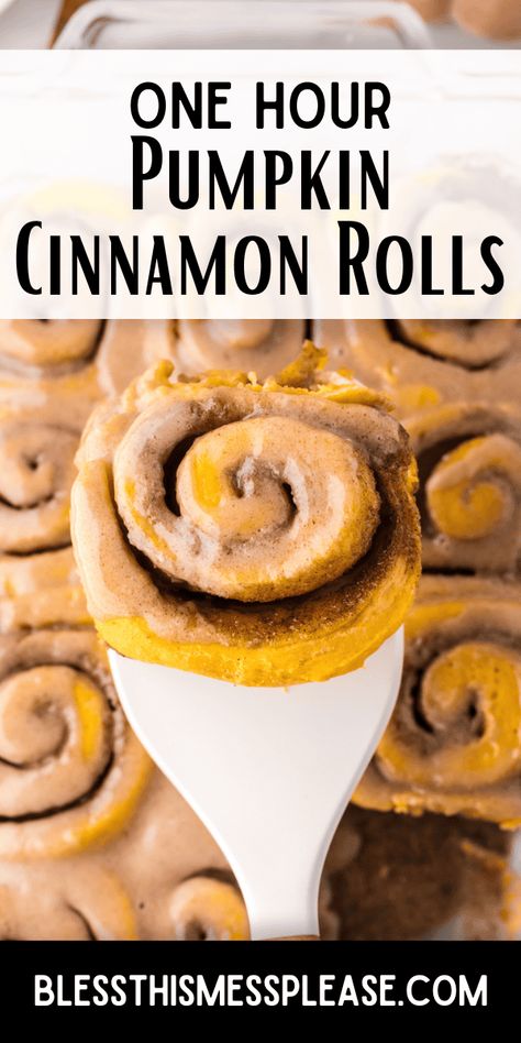 These delicious Pumpkin Cinnamon Rolls are the ultimate fall breakfast or dessert recipe! Soft pumpkin rolls are swirled with warm cinnamon and covered in a smooth pumpkin icing to top it all off! #pumpkin #cinnamonrolls #pumpkinrolls #pumpkincinnamonrolls #pumpkinrollsrecipe #cinnamonrollsrecipe #fallbreakfast #falldessert Pumpkin Cinamonroll, Pumpkin Icing, Pumpkin Breakfast Recipes, Pumpkin Rolls, Fall Recipes Breakfast, Pumpkin Rolls Recipe, Pumpkin Breakfast, Pumpkin Cinnamon Rolls, Pumpkin Roll