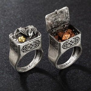 Dnd Crafts, D20 Dice, Dragon Ring, Dnd Dice, Dice Set, Fantasy Jewelry, Pretty Jewellery, Perfect Ring, Ring Box