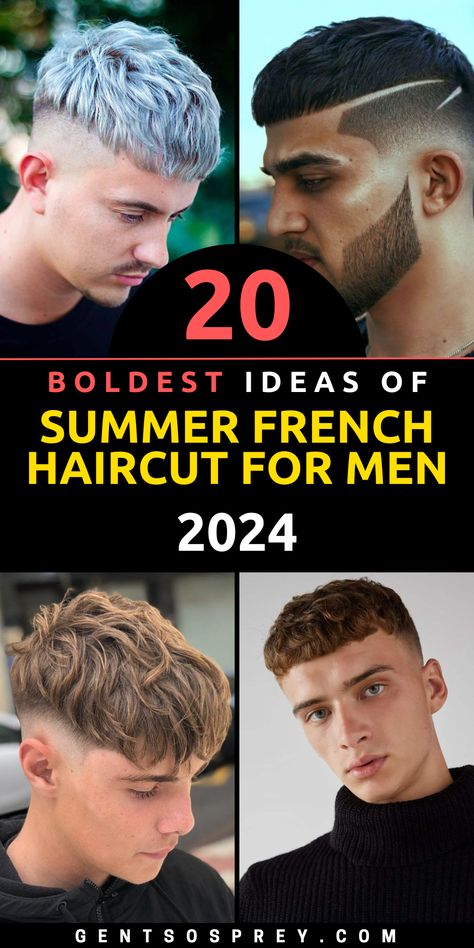 Immerse yourself in the allure of trendsetting 2024 men's summer French crops, providing a seamless fusion of elegance and modernity. Discover a range of captivating styles, including the iconic crop top and the trendy crop fade. Whether you prefer a long, sleek cut or a short, textured style, the French crop haircut offers versatility and refinement for the discerning gentleman. Crop Top Men Haircut, French Crop Top Haircut Men, Textured French Crop Hair Men, Messy Crop Haircut Men, Textured Crop Hair Men, Textured French Crop, French Cut Hair, French Style Haircut, French Crop Haircut