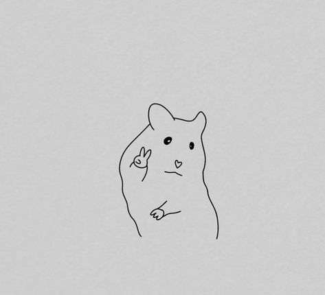 Hamster Outline, Small Hamster, Outline Tattoo, Sharpie Tattoos, 강아지 그림, 캐릭터 드로잉, Easy Doodles Drawings, Artistic Style, Cute Doodle Art