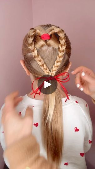 Heart Braid Hairstyle, Valentines Hairstyles, Olive Hair, Heart Braid, Girls Hairstyles Easy, Wacky Hair Days, Braid Hairstyle, Wacky Hair, Crazy Hair Day At School