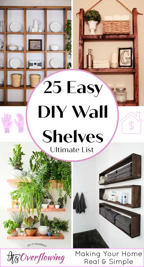 Box Wall Shelves Unique Shelving Ideas Wall Shelves, Homemade Shelves Bedroom, Wall Mounted Storage Ideas, Easy Diy Shelves Wall Shelves, Diy Decorative Shelf, Easy Diy Wall Shelves, Shelfs For Bedroom Wall, Diy Small Wall Shelf, Wall Mounted Shelves Living Room