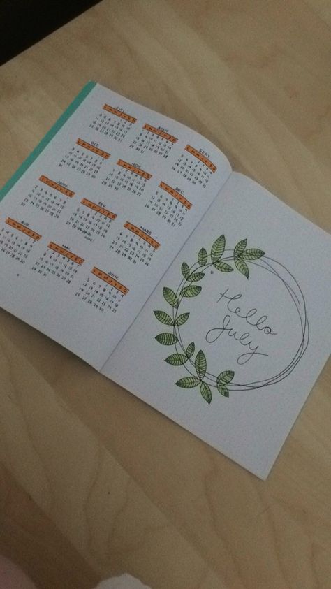 first try of bullet journal year at a glance, doodle july March Header, Designs For Journal, Journal Year, Bullet Journal Yearly, Zantangle Art, March Bullet Journal, Bullet Planner, For Journal, Bullet Journal Spread