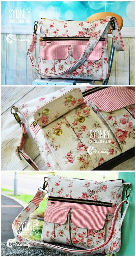 Cross Body Bag Sewing Pattern, Everyday Crossbody Bag, Bag Sewing Pattern, Bag Sewing, Sewing Purses, Diy Purse, Handbag Patterns, Bag Patterns To Sew, Bags Tutorial