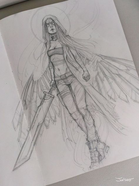 Angel Sketch, Desen Realist, Angel Drawing, Lukisan Cat Air, Sketch Art, 영감을 주는 캐릭터, Cool Art Drawings, Drawing Tips, A Drawing