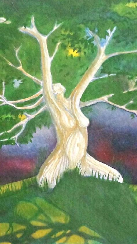 Tattoo Spots, Art Hippie, Painting Fine Art, Delicate Feminine, Tree Woman, Feminine Tattoo, Energy Art, Watercolor Tree, Earth Art