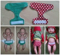 Projek Menjahit, Diy Sy, Baby Doll Clothes Patterns, Diy Bebe, Dolls Clothes Diy, Sewing Doll Clothes, Costura Diy, Baby Doll Clothes, Baby Diaper