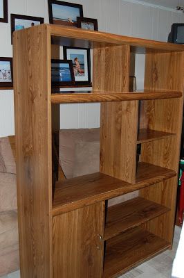 Diy Wall Unit, Oak Entertainment Center, Industrial Entertainment Center, Repurposed China, Old Entertainment Centers, Oak Tv Unit, Entertainment Center Wall Unit, Repainting Furniture, Tv Entertainment Centers