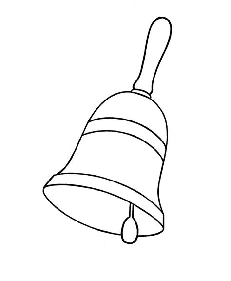 Bell Coloring Pages How To Draw A Bell, Last Bell Drawings, Bell Drawing Easy, Christmas Bells Drawing, Bell Drawing, Alphabet Objects, Bell Pictures, Flower Crafts Kids, Award Ribbons