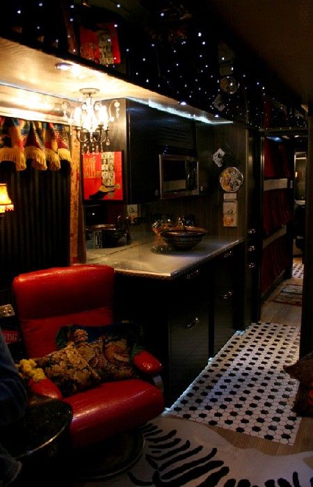 Stunning Gothic Camper Decor, Gothic Rv Interior, Dark Boho Camper Interior, Witchy Rv Decor, Gothic Rv Decor, Gothic Camper Interior, Goth Trailer Home, Goth Rv Interior, Gothic Rv