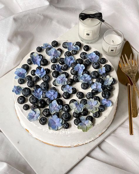 Cake With Blueberries, Blueberry Cake, Mini Cakes, Blueberries, Aesthetic Food, Cake Decorating, Food And Drink, Birthday Cake, Cake