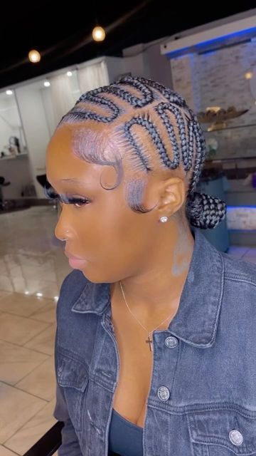 Medusa Braids Black Women, Medusa Stitch Braids, 4 Stitch Braids With Design, 4 Stitch Braids Hairstyles, 6 Straight Back Feed In Braids, Medusa Braids, Feedin Ponytail Braids, 6 Feed In Braids, 4 Stitch Braids