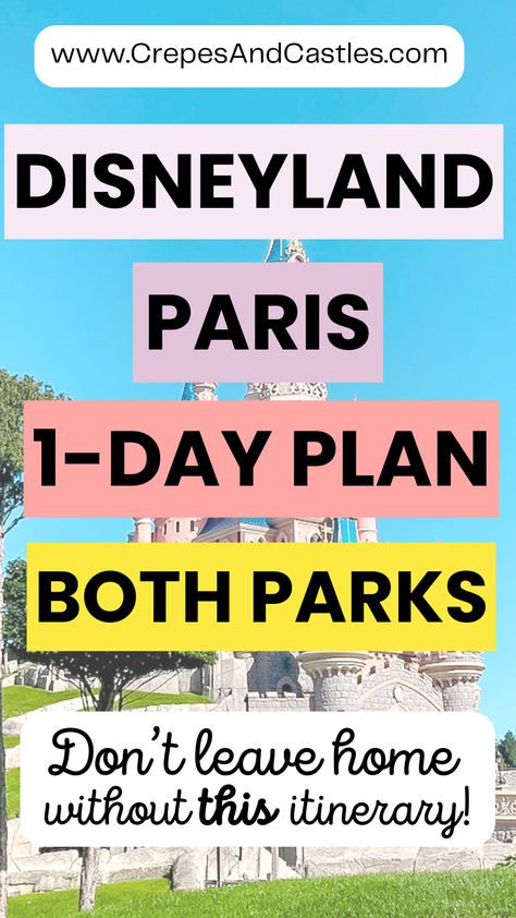 Get a step-by-step guide! This Disneyland Paris 1 day 2 park itinerary has the best attractions and entertainment you should see. Perfect for squeezing all the must-dos into one day! Tap to get it now! 📌 Follow for more of the best Disneyland Paris Tips! Disneyland Paris Guide, Disneyland Paris Itinerary, Disneyland Paris Tips And Tricks, Disney Paris Tips, Disneyland Paris Souvenirs, Eurodisney Paris, Theme Park Fashion, Europe Travel Summer, 5 Days In Paris