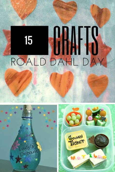 15 crafts for Roald Dahl Day Rohal Dahl, Bfg Book, Dahl Recipes, Roald Dalh, Roald Dahl Activities, Ronald Dahl, Georges Marvellous Medicine, Roald Dahl Day, World Book Day Ideas