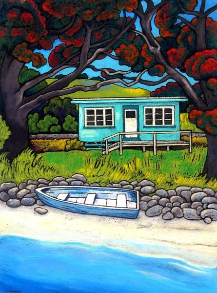 New Zealand - Wendy Leach Artist (New Zealand) Kiwi Artist, New Zealand Landscape, Nz Art, Art Tutorials Watercolor, New Zealand Art, Art Folder, Landscape Artwork, Tropical Art, Surf Art