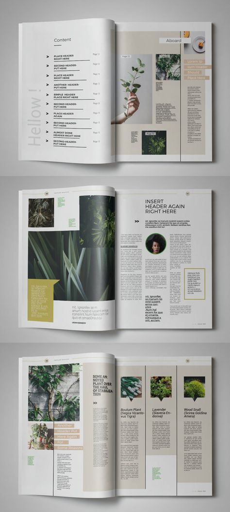 Plant Magazine Template InDesign. 20 + unique pages Plant Magazine Design, Plant Magazine Layout, Plant Magazine, Magazine Examples, Narrative Design, Table Of Contents Design, Gardening Magazine, Magazine Cover Ideas, Procreate Ideas