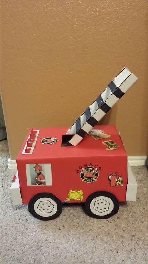 Fire Truck Valentines Boxes, Excavator Valentines Boxes, Diy Valentines Box, Diy Card Box, Valentines Box, Valentine Mailbox, Kid Life, School Shoe, Valentine Day Boxes