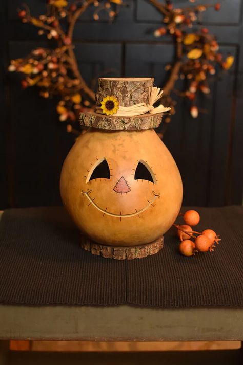 Fall – Page 3 – Meadowbrooke Gourds Gourd Carving, Wood Hat, Fall Gourds, Halloween Gourds, Gourd Ideas, Gourd Crafts, Halloween Craft Projects, Halloween Tutorial, Gourds Crafts