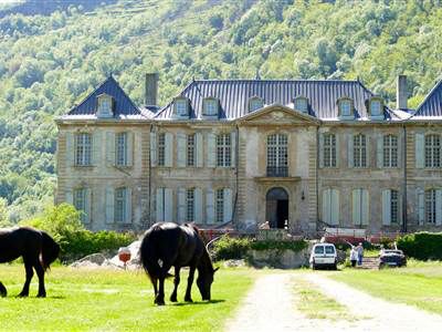 See the breathtaking château this couple is renovating in rural France French Home Aesthetic, Chateau Gudanes, Renovating An Old House, French Chateau Homes, Ferris Rafauli, Chateau De Gudanes, Exterior Door Colors, Rural France, Escape To The Chateau