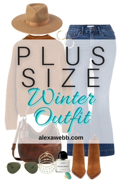 Plus Size Rancher Hat Outfit - A plus size rust sweater with flare jeans and Western booties and Frye hobo bag for fall and winter. Alexa Webb Flare Jean Plus Size Outfit, Outfits With Cowboy Hats For Women, Plus Size Cowboy Boots Outfit For Women, Plus Size Bootcut Jeans Outfits, Sweater With Flare Jeans, Plus Size Cowboy Boots Outfit, Plus Size Flare Jeans Outfits, Winter Outfits For Plus Size, Rancher Hat Outfits