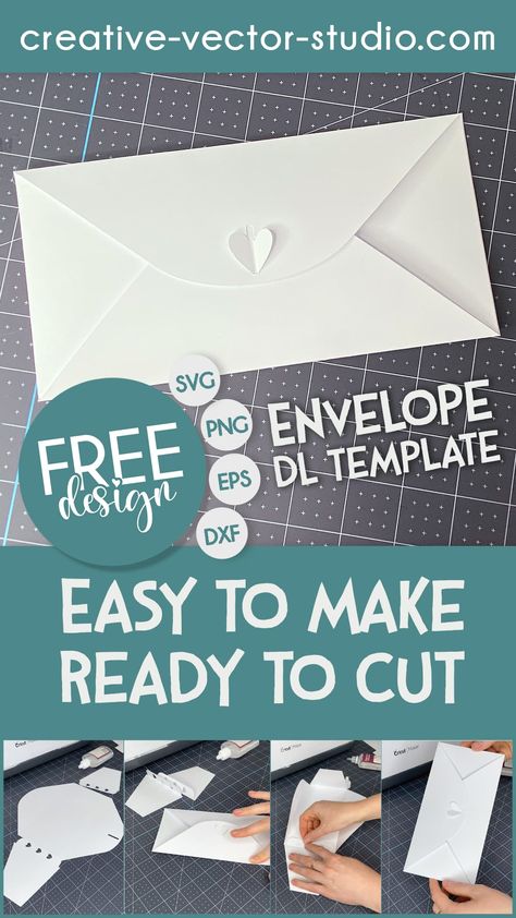 Cricut Envelope Template Free, Cricut Sympathy Cards Free Svg, Heart Envelope Template, Envelope Cricut, Diy Envelope Template, Cricut Scoring Stylus, Envelope Svg, Envelope Template Printable, Heart Envelope